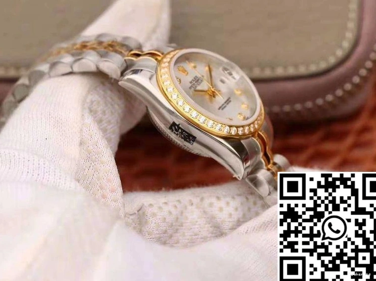 Dial Datejust Silver Yellow 28MM Rolex Gold 18K Lady 0105